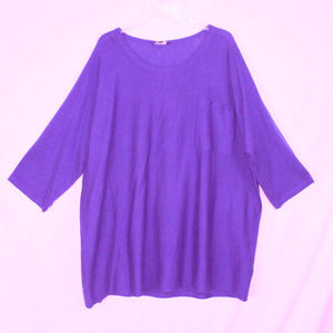 Eileen Fisher Jersey Blouse 3x size Blue Plus Top